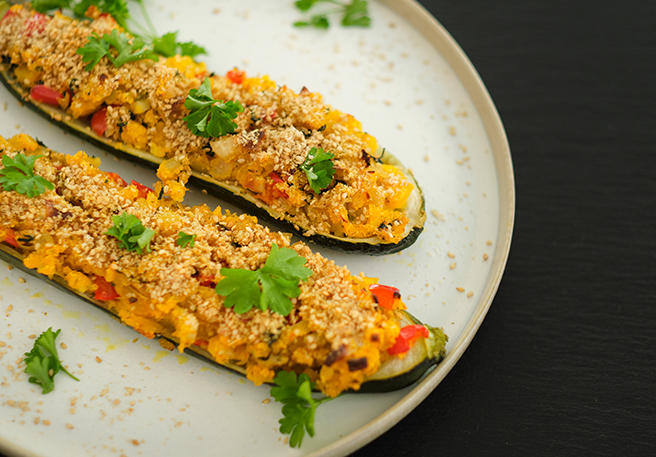 Histaminarme Polenta-Zucchinischiffchen